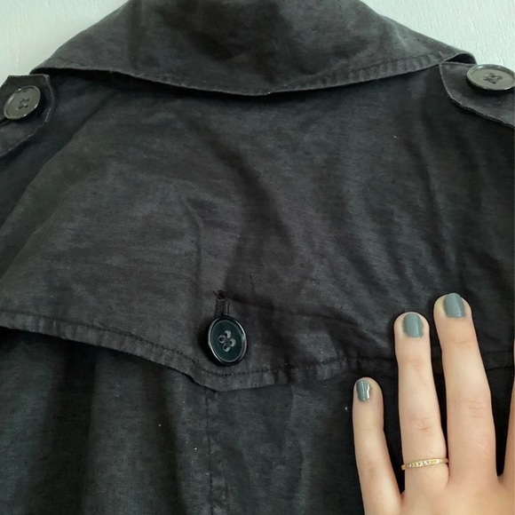 Theory Black Linen Trench - Picture 6 of 7